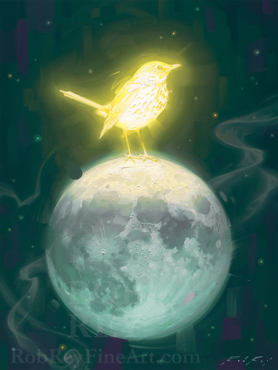 Moon Lander - Print of original oil painting