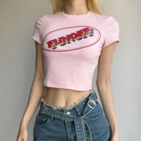 FUNOFF PINK CROP TOP - Thumbnail 2