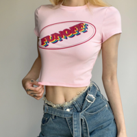 FUNOFF PINK CROP TOP - Thumbnail 3