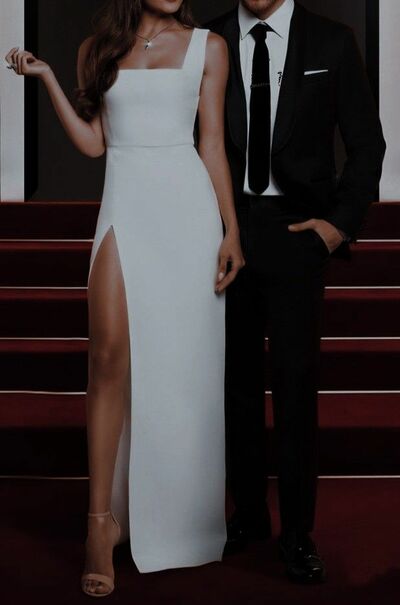 Simple Sheath Scoop Side Slit Beach Boho Wedding Dress Bridal Gown Wedding Gown