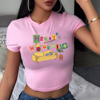 Harry Housewife Print Cropped Top - Thumbnail 1