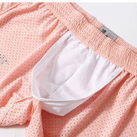 Gray 2PK Men's sexy underwear ice-silk mesh holes quick-dry loungewear boxer shorts 4034JJK - Thumbnail 2