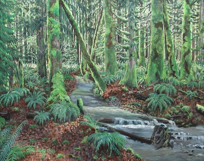 "Covel Creek" Acrylic painting on 16 x 20 inch stretched canvas. Original artwork by N.E.Thompson
