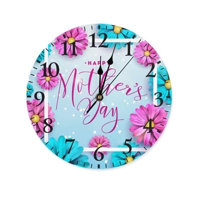 Mother's Day Frameless Decorative Wall Clock – No Glass Cover, Lightweight Wooden Analog Clock – Stylish Room Decor for Wall or Desk – Multiple Sizes
