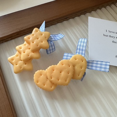 Cute Acrylic Biscuit Hair Clips