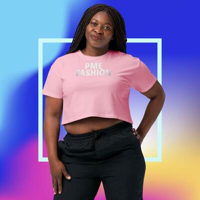 PME Fashion basic white letters Womens crop top