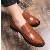 Groom men's business formal leather shoes 2 colors - Thumbnail 1