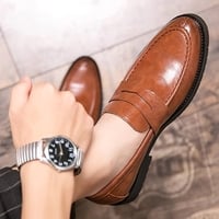 Groom men's business formal leather shoes 2 colors - Thumbnail 2