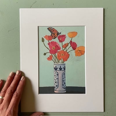 “For the Love of Poppies” matted print 8x10