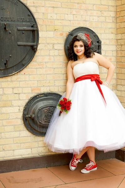 1950S Simple A Line Tulle Tea-length Wedding Dress Bridal Gown Wedding Gown