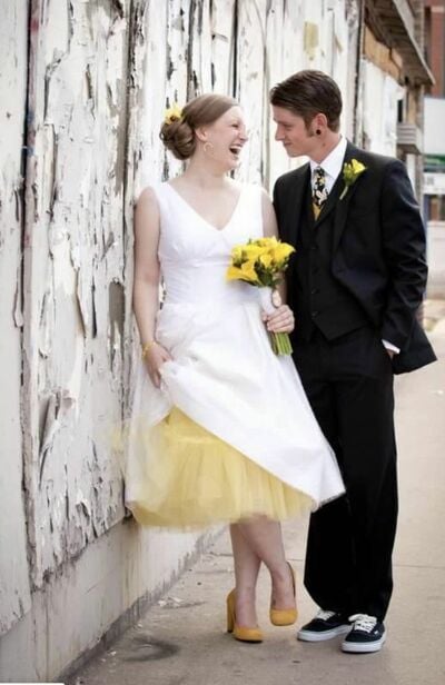 1950S Simple A Line Tulle Tea-length Wedding Dress Bridal Gown Wedding Gown