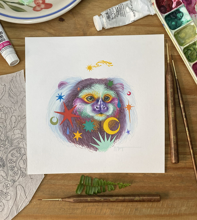 ORIGINAL "Marmoset Monkey" Painting