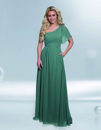 Elegant Green A Line Chiffon Mother of the Bride/Groom Dress Evening Formal Dress