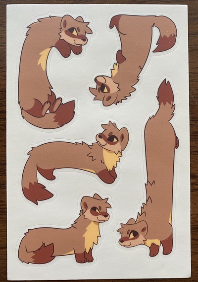 Weasel Tetris Sticker Sheet 6”x4” Sticker Sheet