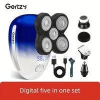 GERTZY 5-in-1 Electric Razor for Men – USB Rechargeable, 600mAh Lithium Battery, 60min Runtime – Gold, Blue, Black - Thumbnail 1