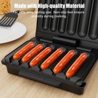 Electric Hot Dog Machine & Sausage Grill – Nonstick Plate, Oil Drip Tray, Cord Storage – 110V US Plug – Stainless Steel - Thumbnail 2