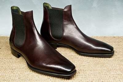 Handmade Brown Leather Chelsea Dress Boot For Men