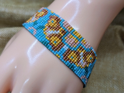 Pixel Bracelet - Orange Glazed Terracotta
