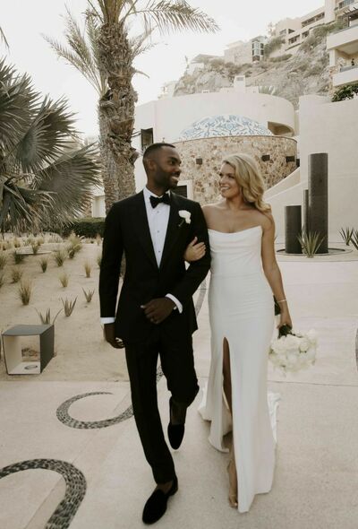 Simple Sheath Side Slit Beach Boho Wedding Dress Bridal Gowns