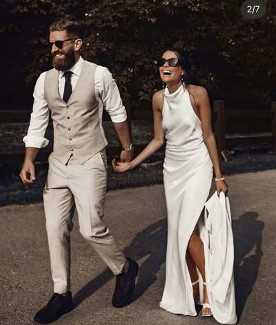 Simple Sheath Sleevelss Beach Boho Wedding Dress Bridal Gowns