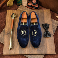 Men's Shoes Embroidered Slip-On Casual Shoes Velvet Loafers 2 colors - Thumbnail 4