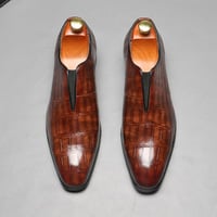 Men's crocodile pattern casual shoes slip-on shoes 4 colors - Thumbnail 2