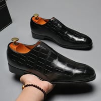 Men's crocodile pattern casual shoes slip-on shoes 4 colors - Thumbnail 5