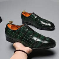 Men's crocodile pattern casual shoes slip-on shoes 4 colors - Thumbnail 4