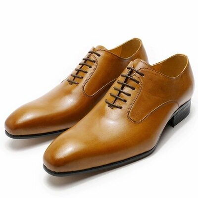 Cowhide handmade men's wedding business dress leather shoes 2 colors - Thumbnail 4