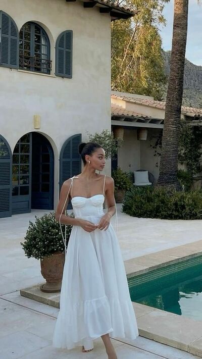 Simple A Line Tea-length Beach Bohemia Wedding Dress Bridal Gowns Wedding Gown