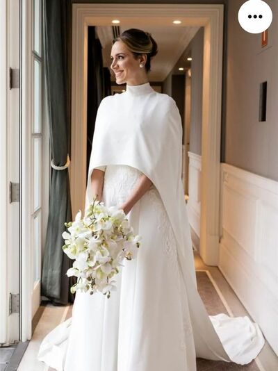 Elegant Sheath with Shawl Lace Wedding Dress Bridal Gown Wedding Gown