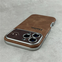 Protective Leather iPhone 16 15 14 Case With Smile Pattern IPS709 - Thumbnail 2