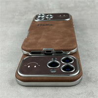 Protective Leather iPhone 16 15 14 Case With Smile Pattern IPS709 - Thumbnail 4