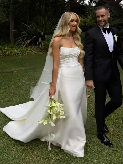 Simple Mermaid Satin Beach Bohomia Wedding Dress Bridal Gown Wedding Gown