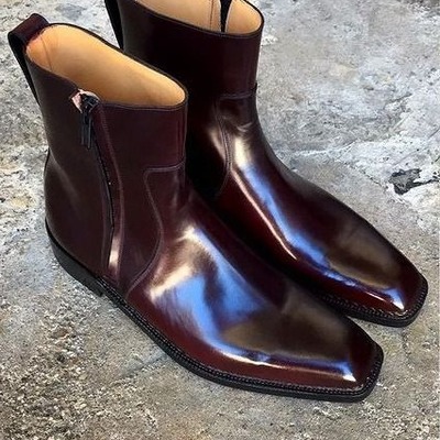 handmade men dark brown leather jodhpur boot - Thumbnail 3