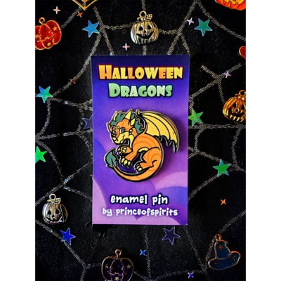 Patch the Pumpkin Dragon Enamel Pin