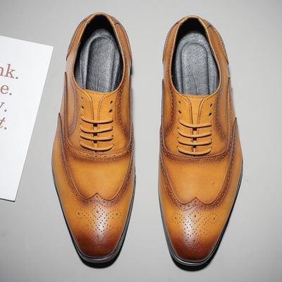 Men's shoes brogues business casual wedding oxford shoes 3 colors