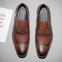 Men's shoes brogues business casual wedding oxford shoes 3 colors - Thumbnail 5