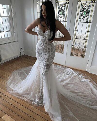 Sexy Mermaid Wedding Gown, Lace Bridal Gown Wedding Dress