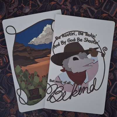 Awesome Opossum Cowboy Life Advice Mini-Notebook