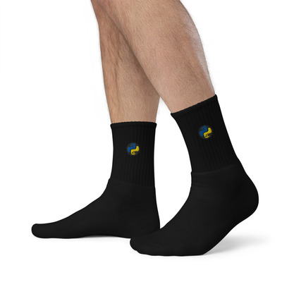 Python Programmer Embroidered Socks