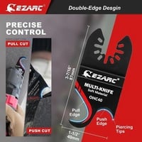 EZARC 3pcs Oscillating Hook Knife Blade Set – Twin-Hook Multi-Tool Blades for Roofing, Carpet, PVC, Cardboard – Universal Fit (Not Starlock) - Thumbnail 1
