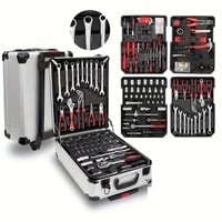 899pcs+1/52 Socket and Ratchet Wrench Set – 1/4" Drive, Metric Sockets, Drill Bits, Compact Tool Kit for Automotive & Household Repair - Thumbnail 1