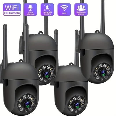 4pcs Teruhal 1080P HD Wireless Security Camera Set – 2MP Night Vision, Motion Tracking, 2-Way Audio, Indoor/Outdoor Wall-Mount, USB-Powered