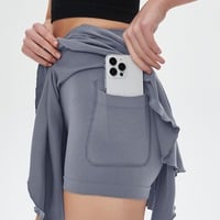 Women's Slim Fit Casual Skirt – Solid Color Short Skirt with Pocket | Soft Chemical Fiber Blend | Leisure Style | Sizes S–XL - Thumbnail 2