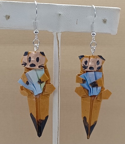 Origami Otter earrings