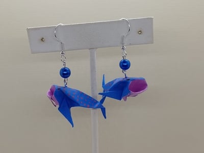 Origami Whale Shark Earrings