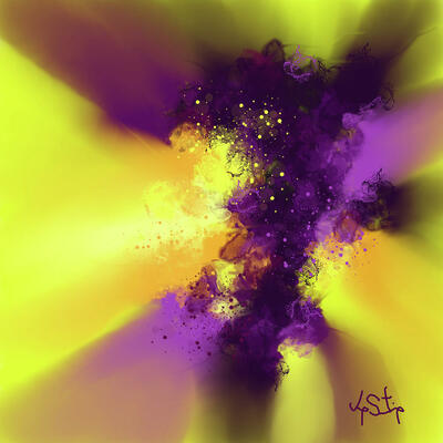 Passion In The Sun - Purple Yellow Orange Abstract