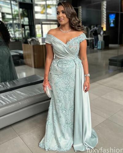 Mermaid Mother Of Bride Dresses Lace Beaded Evening Party Mama Dress Sweetheart Satin Birthday Wedding Guest Groom Mother