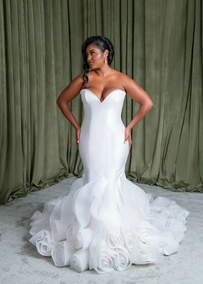 Simple Wedding Dress,  African Girl Mermaid Wedding Dress Bridal Gown